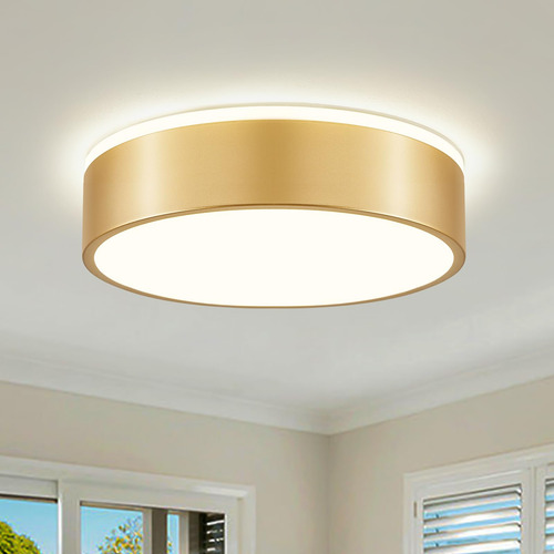 Lámpara De Techo Led Dorada Regulable
