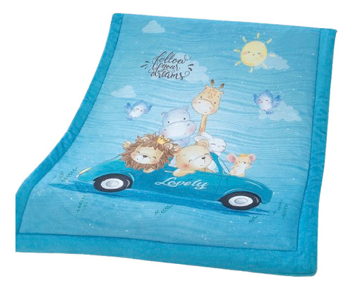 Cobertor Bebe Viajero Regina Azul Acero