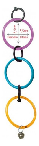 Kit 6 Unidades Argola Para Periquito Com Guiso - Passaros