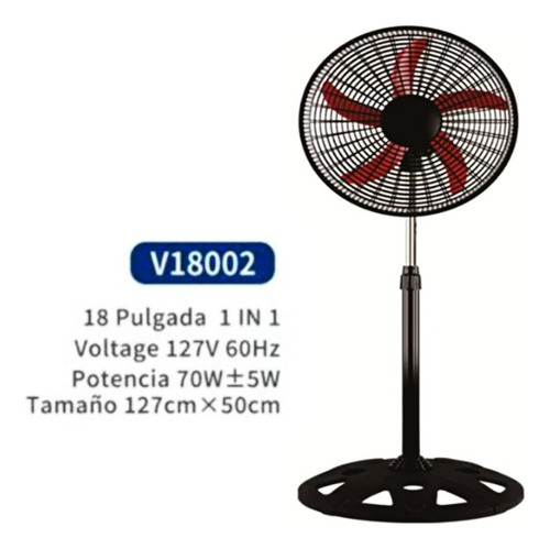 Ventilador De Pie Con 3 Aspas De 18 Pulgadas