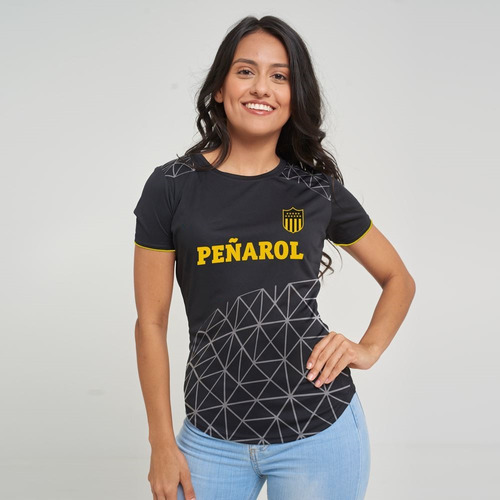 Camiseta De Peñarol Red Negro Dama Deporte Fit Disershop