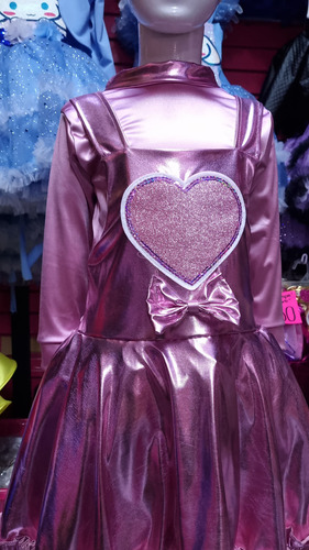 Vestido Cosplay Lara Campos Infantil Show Original Rosa Extra