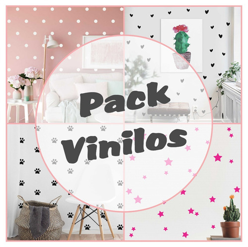 Pack Vinilos Decorativos Circulos Lunares Corazones Y Más