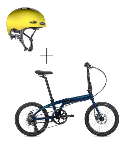 Bicicleta Plegable Tern B8 Azul Básica + Casco 