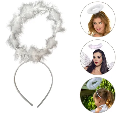 Vincha Halo Aureola De Angel Con Plumas