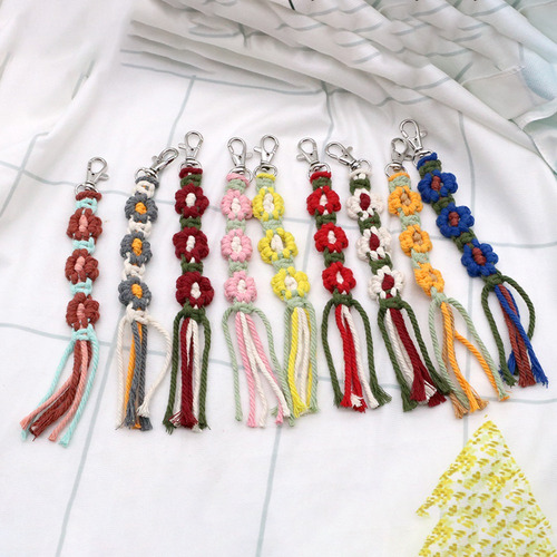 Paquete De 9 Minillaveros De Macramé Con Borlas Para Llavero
