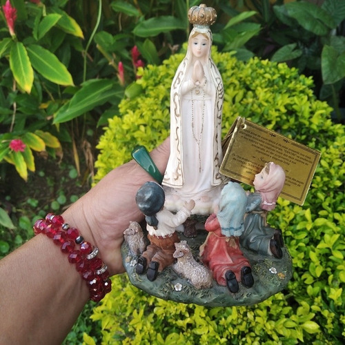 Virgen De Fátima Santini Gold Con Certificado De Autenticida