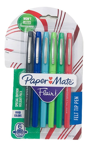 Marcadores Paper Mate Flair 0.7mm (x6)