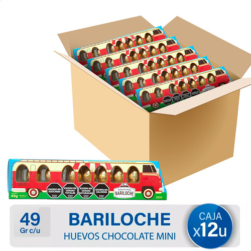 Caja Huevos Chocolate Mini Bariloche Omnibus Pascua 
