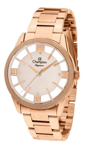 Relógio Champion Feminino Rosê Transparente Cn20882x
