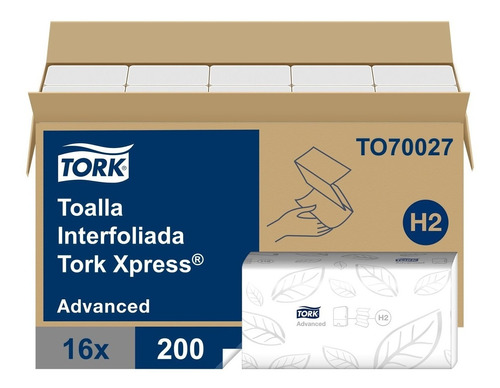 Imagen 1 de 6 de Toalla Interfoliada Tork  Xpress® Advanced 16 Pqts 200 Hojas