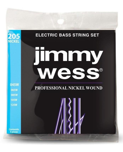 Jgo De 5 Cuerdas P/ Bajo Electrico Jimmy Wess Wnb205