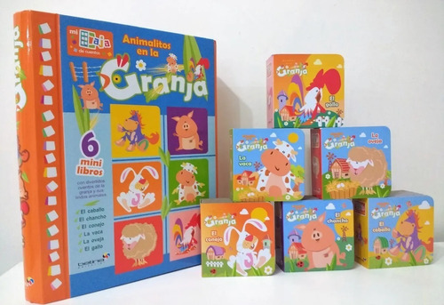 6 Mini Libros Infantiles - La Granja - Hojas De Cartón - +1