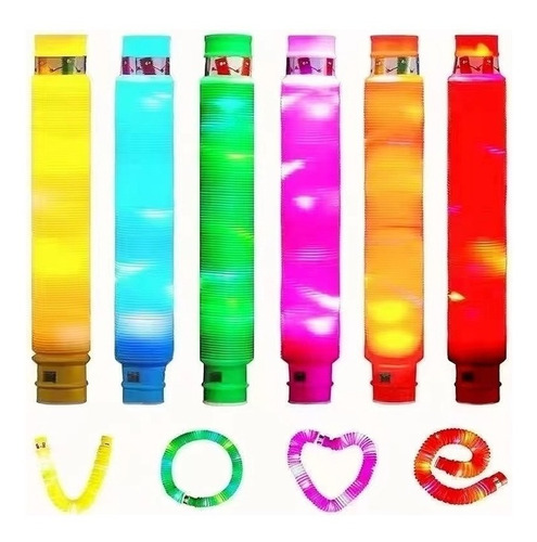 Pop Tube Fidget Toy Con Luces Tubo Led Fiestas Grande X1