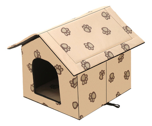 Casa Cueva Plegable Para Mascotas, Caseta Para Beige L