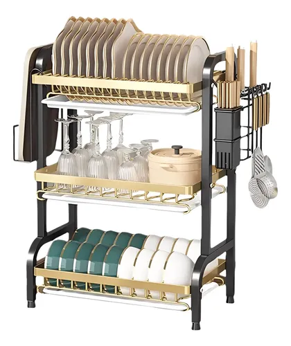 Escurridor De Platos De Acero Inoxidable De 3 Niveles