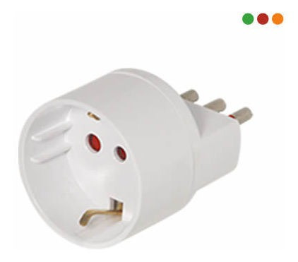 Adaptador Corriente Schuko A 3 En Linea  Blanco Vivion