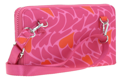 Porta Pasaporte Grande Chenson Gorett Sinai Color Rosa Chicle Diseño De La Tela Liso
