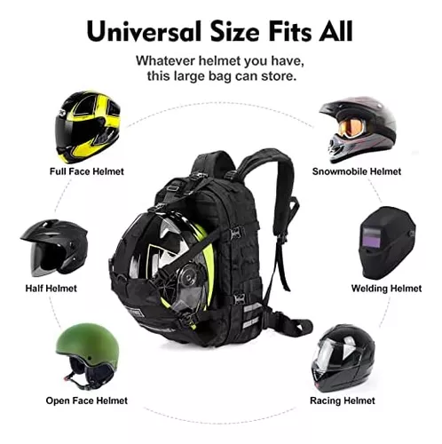  Mochila para casco de motocicleta de gran capacidad, mochila de  almacenamiento de equipaje de baloncesto para deportes al aire libre, mochila  para deportes al aire libre., Negro -, Mochila para casco