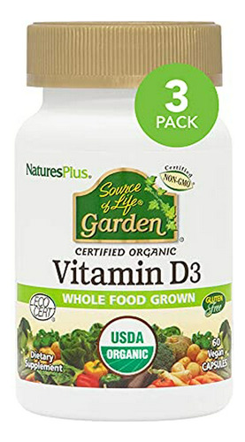 Vitamina D3 Vegana Orgánica - Suplemento Sistema Inmune