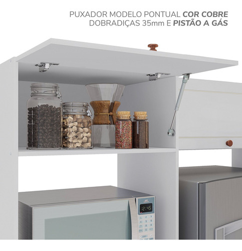 Cozinha Pérola Com Tampo E Rodapé 5 Peças Torre Dh
