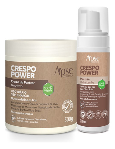 Kit Apice Crespo Power Creme De Pentear 500g E Mousse 210ml