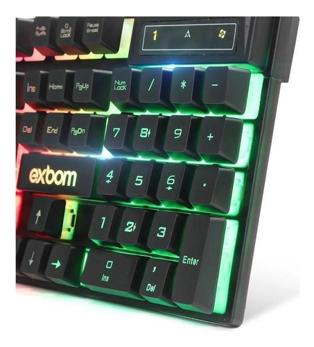Kit Teclado E Mouse Gamer Exbom Bk-g550 Rgb 2400 Dpi