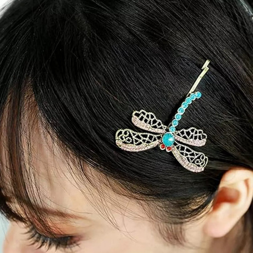 3pz Coraline Collar Piedra Verde+llave Botón+broche Libélula Azul Petróleo
