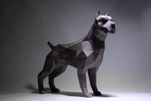 Perro Pitbull - [archivo Digital] Papercraft Perro Papel Pdf