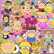 Comprar Kit Imprimible Minions Nenas 18 Clipart 40 Fondos 14 Elem.