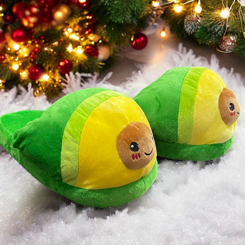 Pantufla Peluche Aguacate Feliz 21-26 Moda Invierno Comfort
