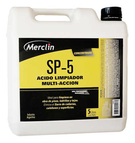 Limpiador ácido muriático Sp-5 piscinas ladrillo piso 5L
