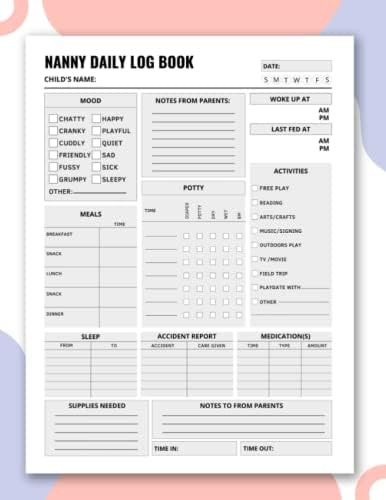 Libro: Nanny Daily Log Book: Daycare Daily Reports Tracker ,