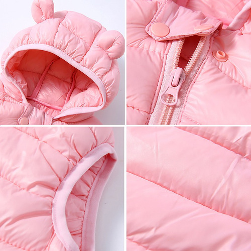 A Chaleco De Algodon Invierno Lindo Con Capucha Para Bebé