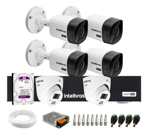 Kit Intelbras 6 Câmeras , Dvr 8 Canais 1008c C/1 Tera