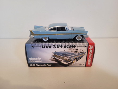 Plymouth Fury 1958 1:64 Auto World Azul-aço (Usado)