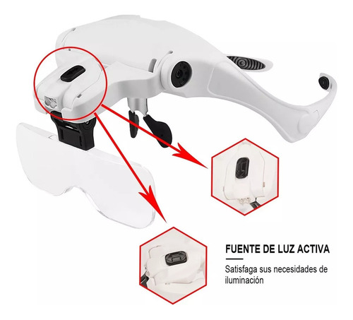 ** Lentes Lupa Luz Led, Pestañas, Dental.5 Lentes