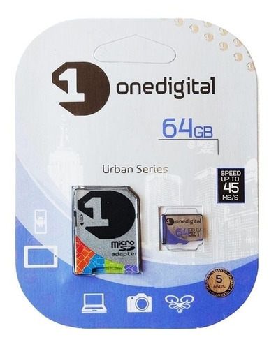 Memoria Micro Sd One Digital 64gb Clase 10 + Adaptador Sd