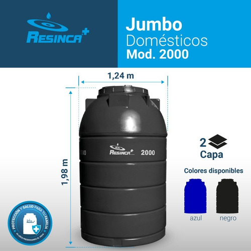 Tanque 2000 Litros Tipo Jumbo Marca Resinca