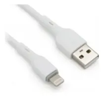 Comprar CABLE LIGHTNING BROBOTIX 1 MTS PVC BLANCO Compatible con Apple iPad iPhone - Cable USB 1 Conector A Macho a Conector Lightning