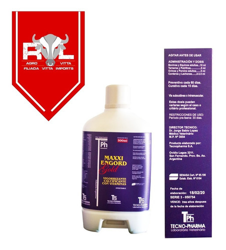 Imagem 3 de 4 de Maxxi Engord 500ml Argentino Complexo Vitaminico