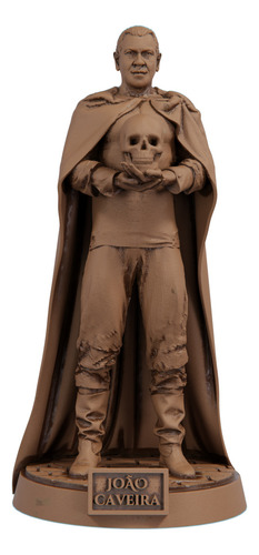 Estátua Exu João Caveira Imagem Umbanda Candomblé Cor Cor Madeira