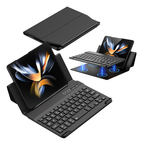 Demcert Teclado Bluetooth Inalambrico Flip Funda Viaje Cuero