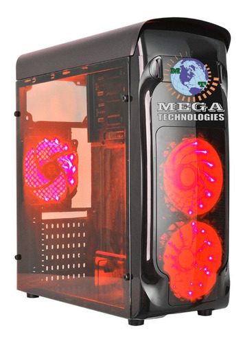 Case Gamer Speedmind 4 Ventiladores Led Rojo