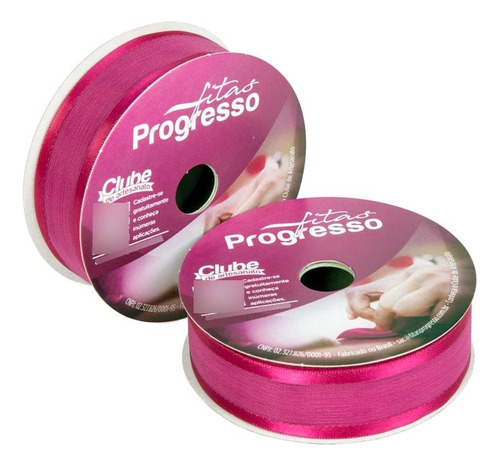 Fita De Voal Borda Cetim Zc005 22mm Progresso Nº5 10 Metros Cor Pink