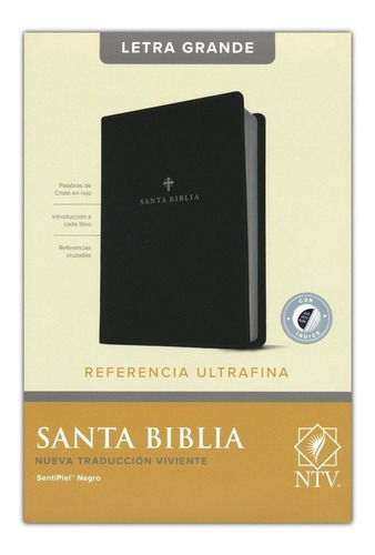 Santa Biblia Ntv, Negro, Edición De Referencia Ultrafina LG