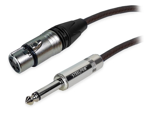 Imagen 2 de 5 de Cable Para Microfono Profesional 6m Hembra-plug 6.3 Steelpro