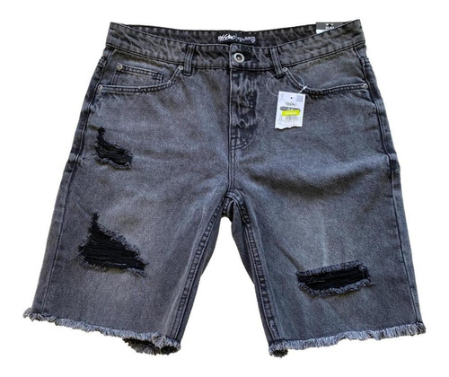 Short Jeans Gris Destroyed 