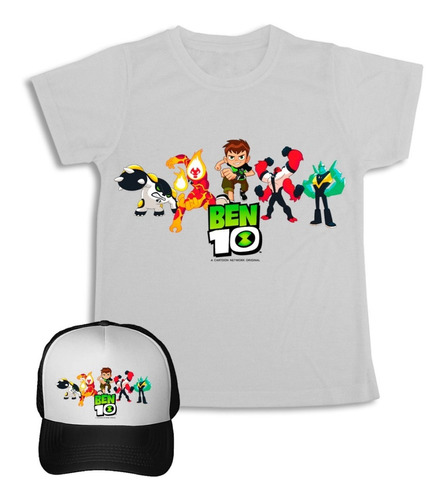 Ben 10 Camiseta + Gorra  Combo Para Niños