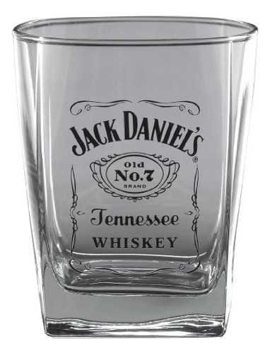 Jack Daniels Licensed Barware Label Logo Doble Vidrio Pasado